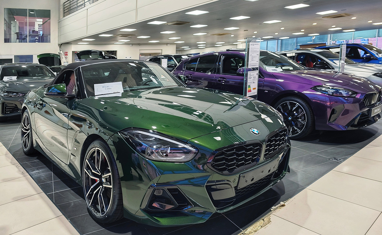 Lille,,France,-,02.10.2025:,Green,Bmw,Convertible,Car,In,A